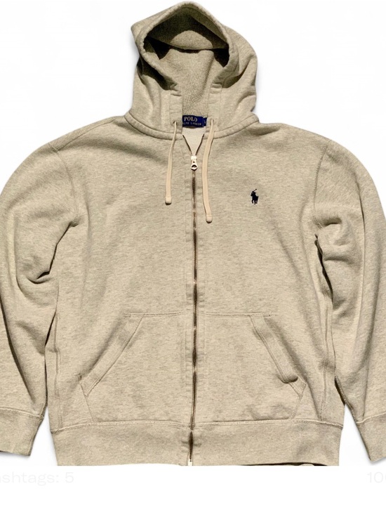 Ralph Lauren Other - Ralph Lauren Men's Light Cream Zip-Up Hoodie with Navy Pony